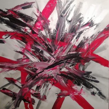 Painting titled "ABSTRAIT ROUGE" by Reemers Jean-Pierre, Original Artwork