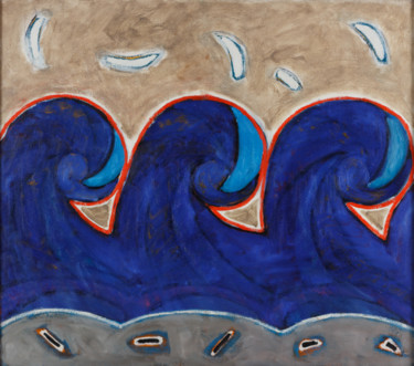 Malerei mit dem Titel "The sea." von Refat Mamutov, Original-Kunstwerk, Öl Auf Keilrahmen aus Holz montiert