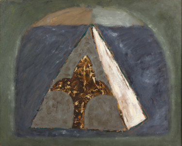 Malerei mit dem Titel "Lily and pyramid." von Refat Mamutov, Original-Kunstwerk, Öl