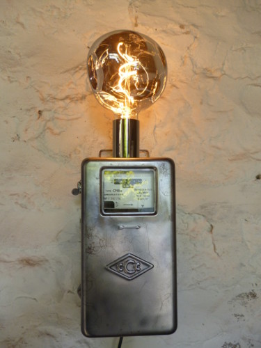 Design intitulée "LAMPE DESIGN INDUST…" par Leferailleur02, Œuvre d'art originale, Luminaire