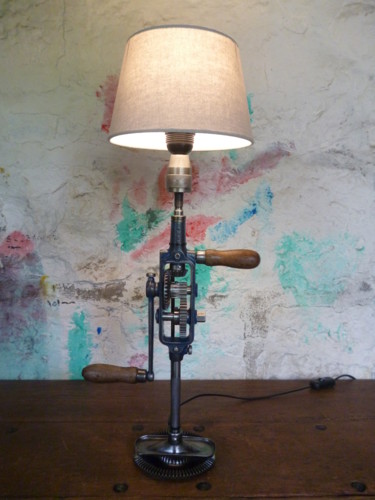 Художественная композиция под названием "LAMPE CHIGNOLE - BL…" - Leferailleur02, Подлинное произведение искусства, Светильник