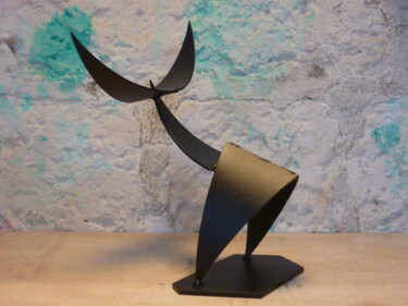 Sculpture titled "TAUREAU" by Leferailleur02, Original Artwork, Metals