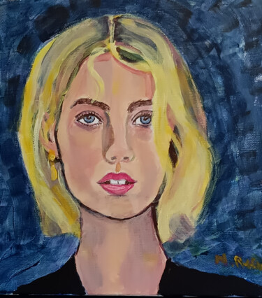 Malerei mit dem Titel "Sunshine girl" von Marit Refsnes, Original-Kunstwerk, Acryl