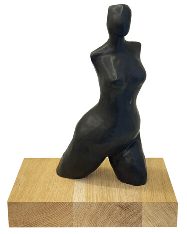 Sculpture titled "Ebène" by Reg, Original Artwork, Terra cotta