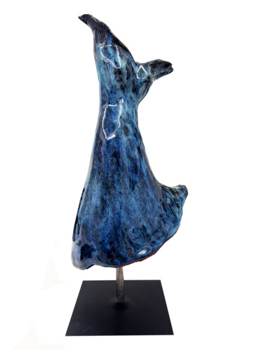 Escultura intitulada "Danse bleue" por Reg, Obras de arte originais, Terracota