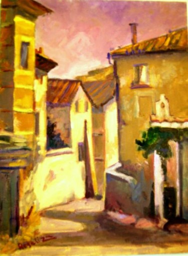 Painting titled "Pueblo de Castilla" by Regaliza, Original Artwork, Oil