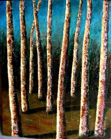 Painting titled "Bosque" by Regaliza, Original Artwork, Oil