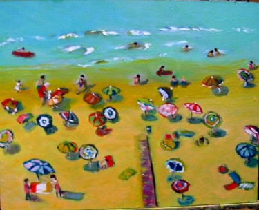 Pintura titulada "Playa de Chipiona" por Regaliza, Obra de arte original, Oleo