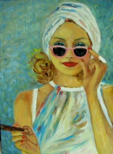 Painting titled "Glamour" by Regaliza, Original Artwork, Oil