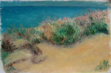 Painting titled "Duna junto al mar" by Regaliza, Original Artwork, Oil