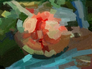 Arte digital titulada "Flores en la mesa" por Regaliza, Obra de arte original, Pintura Digital