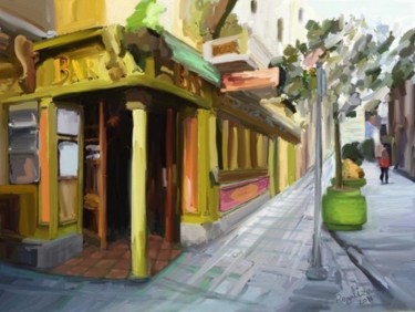 Painting titled "Pub irlandes" by Regaliza, Original Artwork, Oil
