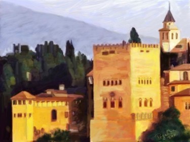 Painting titled "AlhambraII" by Regaliza, Original Artwork, Oil