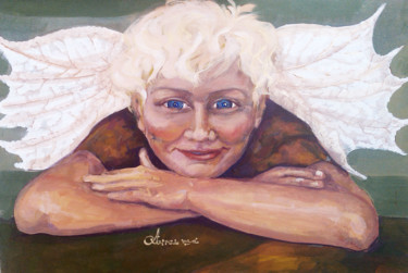 Painting titled "Ангел мой .jpg" by Regina Black, Original Artwork, Acrylic
