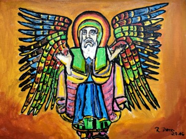 Malerei mit dem Titel "Ethiopian Icon Pain…" von Regina Dem, Original-Kunstwerk, Acryl