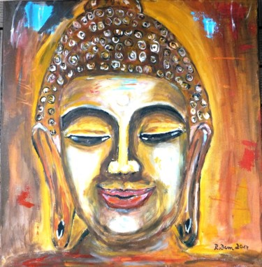 Peinture intitulée "Enlightened Buddha" par Regina Dem, Œuvre d'art originale, Acrylique
