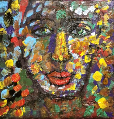Malerei mit dem Titel "Puzzled" von Regina Dem, Original-Kunstwerk, Acryl