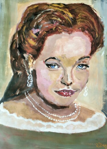 Painting titled "Romy Schneider alia…" by Regina Dem, Original Artwork, Acrylic