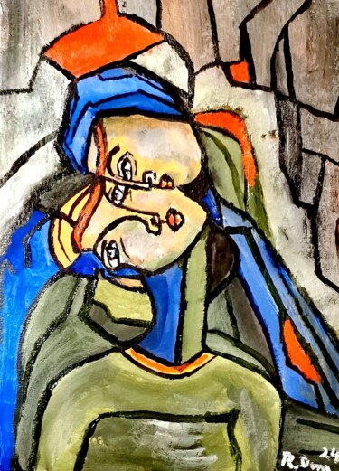 Malerei mit dem Titel "Die Liebenden" von Regina Dem, Original-Kunstwerk, Acryl
