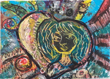 Рисунок под названием "Young woman with lu…" - Regina Kehrer, Подлинное произведение искусства, Пастель