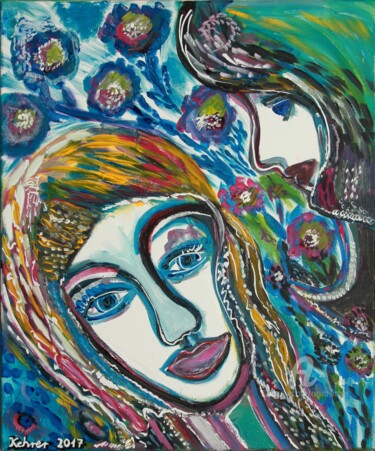 Painting titled "You and Me" by Regina Kehrer, Original Artwork, Acrylic Mounted on Wood Stretcher frame