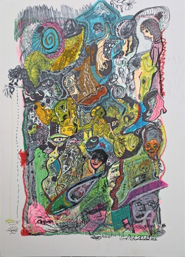 Картина под названием "Something happens" - Regina Kehrer, Подлинное произведение искусства, Пастель