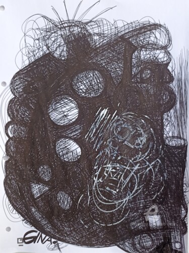 Рисунок под названием "Form in black" - Regina Kehrer, Подлинное произведение искусства, Древесный уголь