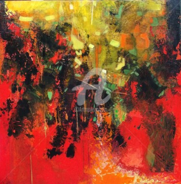 Painting titled "Débordement" by Régina Klin, Original Artwork, Acrylic