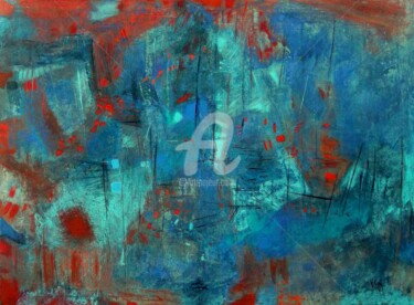 Pittura intitolato "profondeur" da Régina Klin, Opera d'arte originale, Acrilico