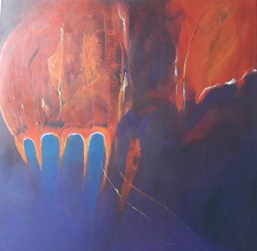 Malerei mit dem Titel "Inferno" von Regina Lieder- Schönn, Original-Kunstwerk, Acryl