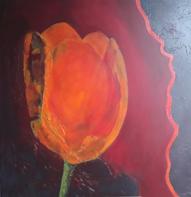 Painting titled "Tulpe" by Regina Lieder- Schönn, Original Artwork, Acrylic