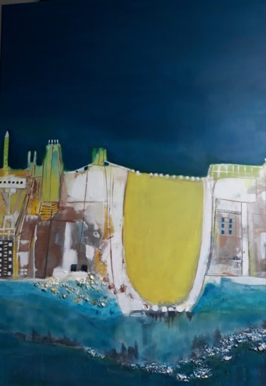 Malerei mit dem Titel "Im Hafen" von Regina Lieder- Schönn, Original-Kunstwerk, Acryl