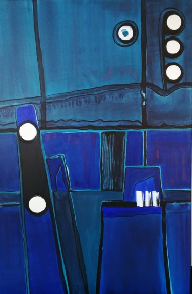 Картина под названием "Blau zu Blau" - Regina Lieder- Schönn, Подлинное произведение искусства, Акрил