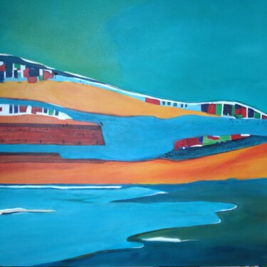 Malerei mit dem Titel "Sommer am Wasser" von Regina Lieder- Schönn, Original-Kunstwerk, Acryl