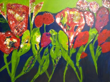 Malerei mit dem Titel "Tanz der Blüten" von Regina Lieder- Schönn, Original-Kunstwerk, Acryl