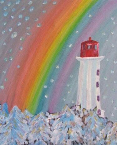 Pittura intitolato "L'arcobaleno nella…" da Regina Puzyrewska, Opera d'arte originale