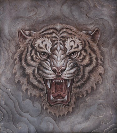 Pittura intitolato "Тигр" da Regina Iusupova, Opera d'arte originale, Acrilico