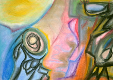 Drawing titled "The Puzzle of Piety" by Regina Valluzzi, Original Artwork, Chalk