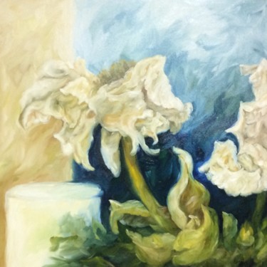 Painting titled ""Um Outro Tempo"" by Regina Velloso, Original Artwork, Oil