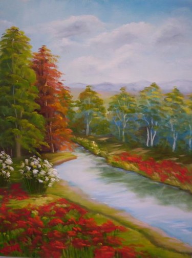 Pintura intitulada "paisagem  58" por Regina Schwingel, Obras de arte originais