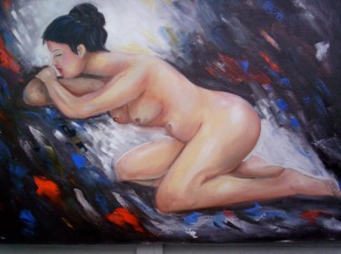 Malarstwo zatytułowany „NÚ  -  pintura á ól…” autorstwa Regina Schwingel, Oryginalna praca