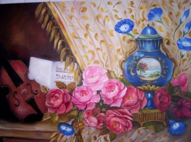 Pintura intitulada "FLORAL XXIII" por Regina Schwingel, Obras de arte originais