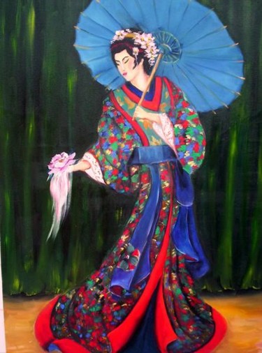 Pintura intitulada "JAPONESA I" por Regina Schwingel, Obras de arte originais