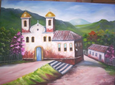 Pintura intitulada "igreja 3" por Regina Schwingel, Obras de arte originais