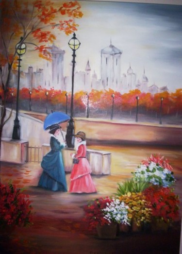 Painting titled "damas antigas" by Regina Schwingel, Original Artwork