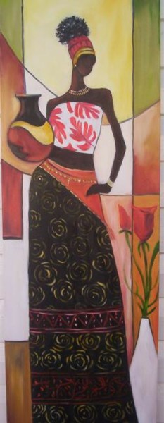 Painting titled "africana 1" by Regina Schwingel, Original Artwork