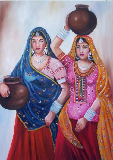 Pintura intitulada "INDIANAS II" por Regina Schwingel, Obras de arte originais