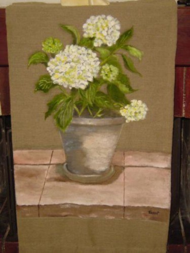 Pintura titulada "hortensias" por Regine Tasset, Obra de arte original