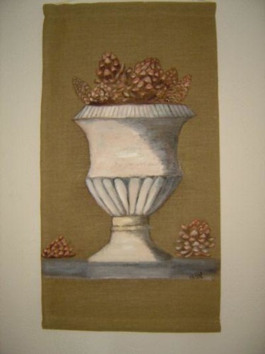 Peinture intitulée "pignes de pin" par Regine Tasset, Œuvre d'art originale