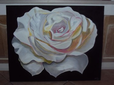 Painting titled "la ROSE" by Regine Tasset, Original Artwork
